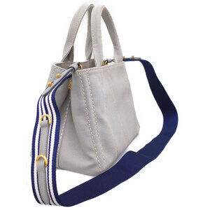 Prada 2way canvas top handles Canapa Tote handbag Gray